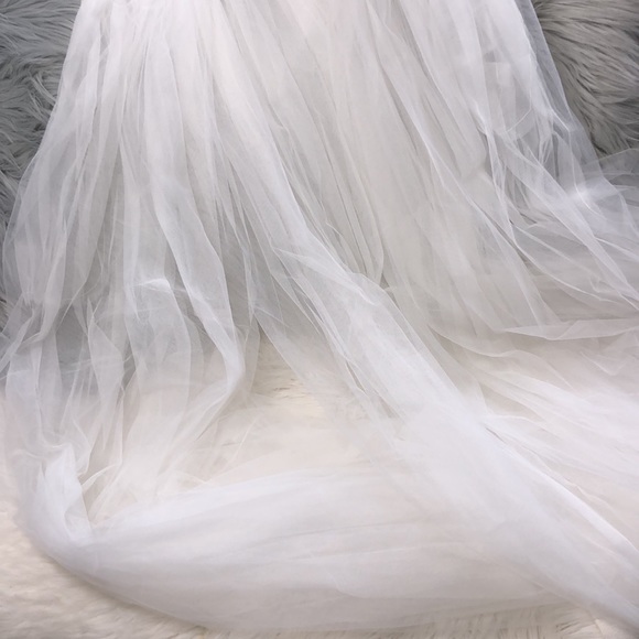 RARE WATTERS BRIDE TULLE BOW CLIP TRAIN SKIRT 10 - Picture 4 of 9